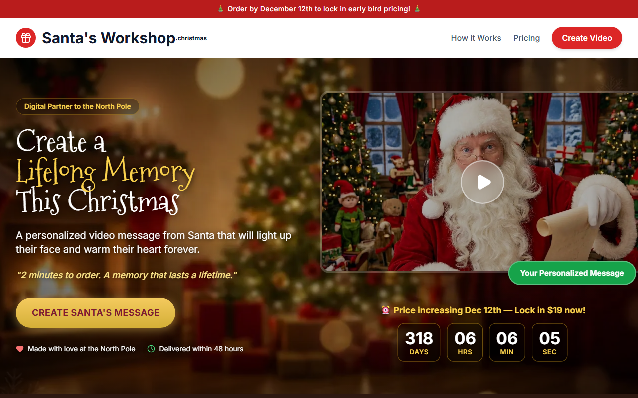 Santa Experience website