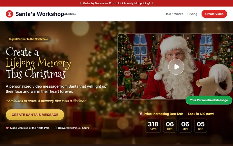 Santa's Workshop website screenshot